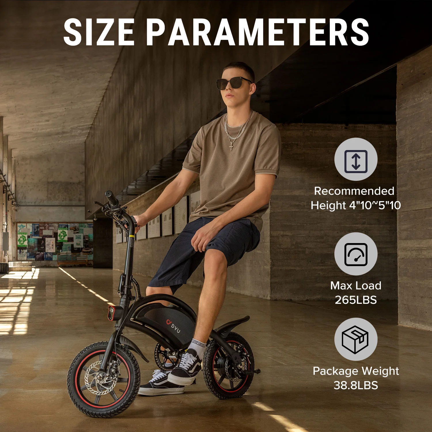 DYU D3F 14 Inch Mini Folding Electric Bike　 - Image 4